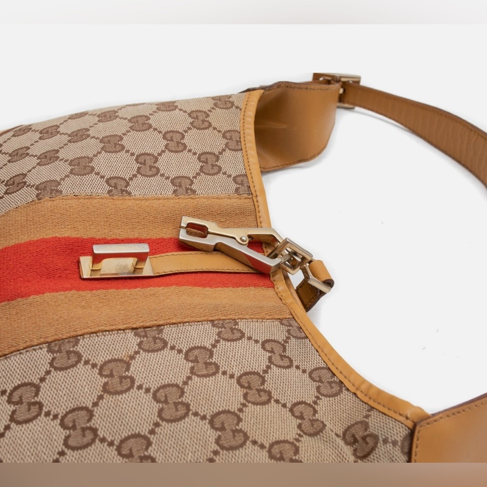 GUCCI Jackie Sherry Line GG Canvas Shoulder Bag Beige Red - Picture 9 of 11